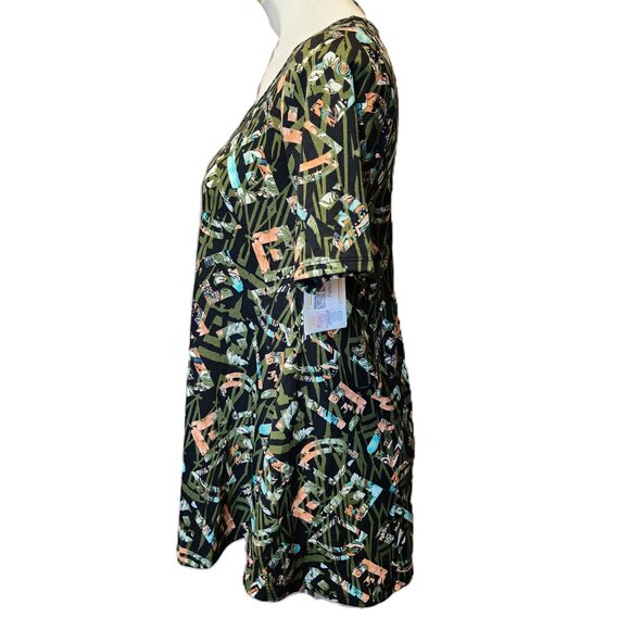 ❤️ 4/$20 New LuLaRoe Perfect T Women's XXS Geometric artsy print Side slits fall - Picture 7 of 14